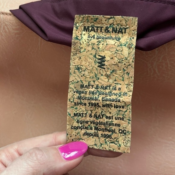 Matt & Nat Pebbled Vegan Leather Convertible Crossbody or Clutch Purse Salmon - Picture 10 of 10